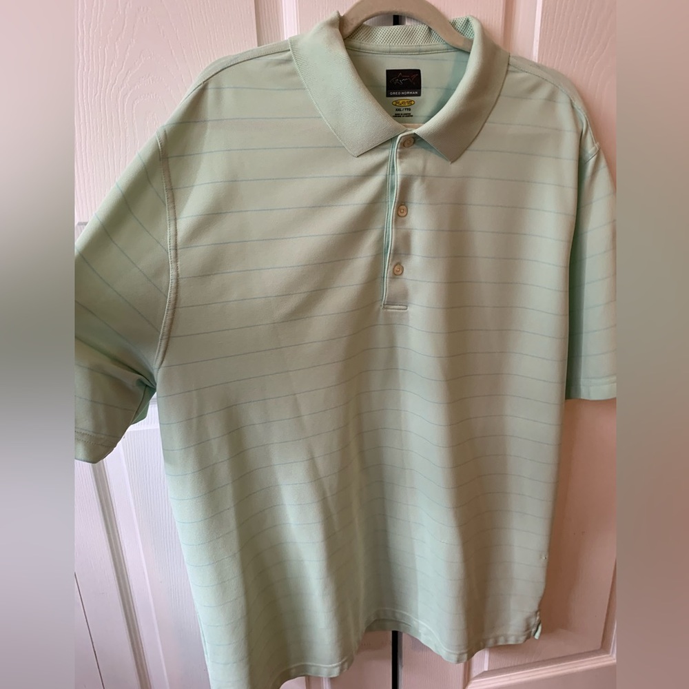Greg Norman Mens Polo Play Dry, XXL, Mint Green
